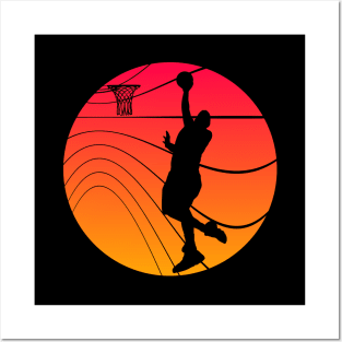 Basketball slam dunk retro vintage Posters and Art